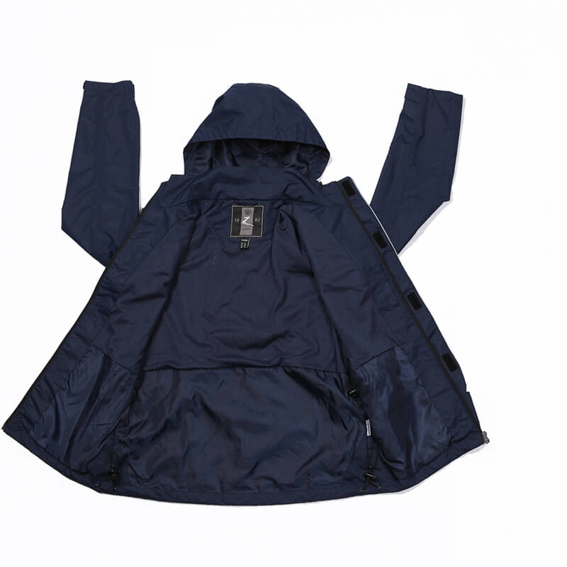 Men's Hooded Navy Lightweight Running Windbreaker Jacket 