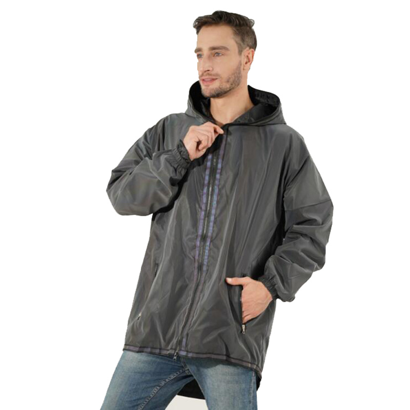 Men's long windbreaker jacket