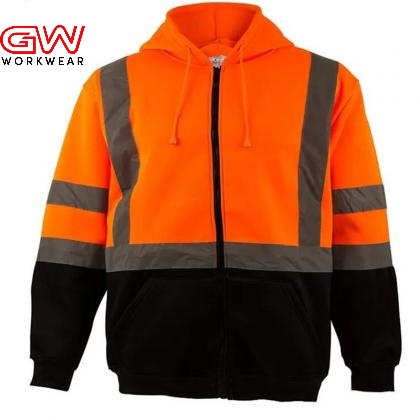 Hi vis hooded fleece