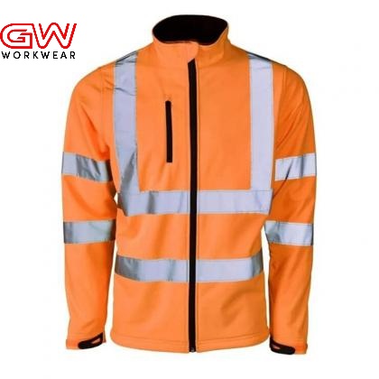 Orange hi vis softshell jacket