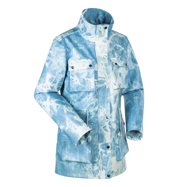 New Design Jeans Printed Water Resistant Jacket Womens
